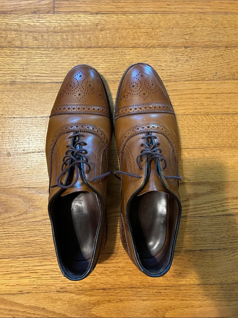 Allen Edmonds Walnut Brown Leather Strand Oxford Dress Shoes and Belt - Men
